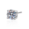 Platonic 0.5 - 2 ct Single Piece Sparkle Whirl Sterling Silver Moissanite Stud Earrings for Men; GRA Certified; D VVS1; Push Back