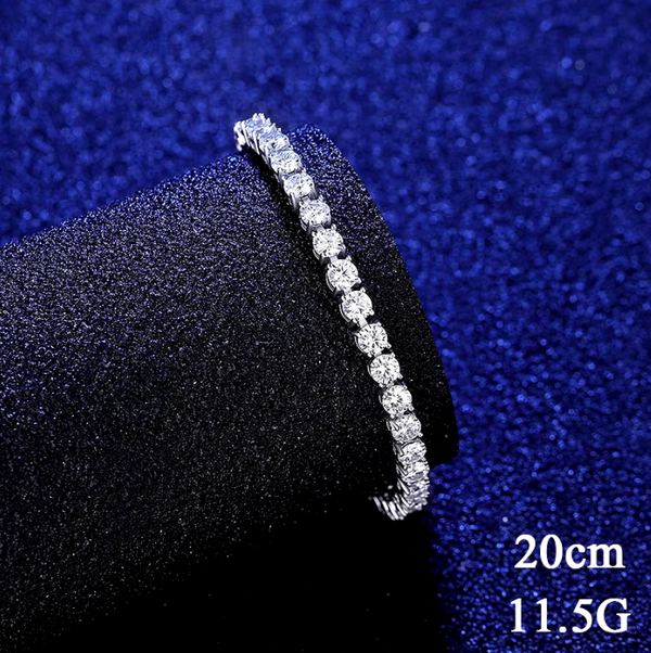 Platonic 4 mm Femme Bling 925 Sterling Silver Tennis Moissanite Bracelet