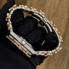 Platonic VVS Syndicate Regalia luxury wristwatch in rose gold and silver with diamond-encrusted links and bezel.