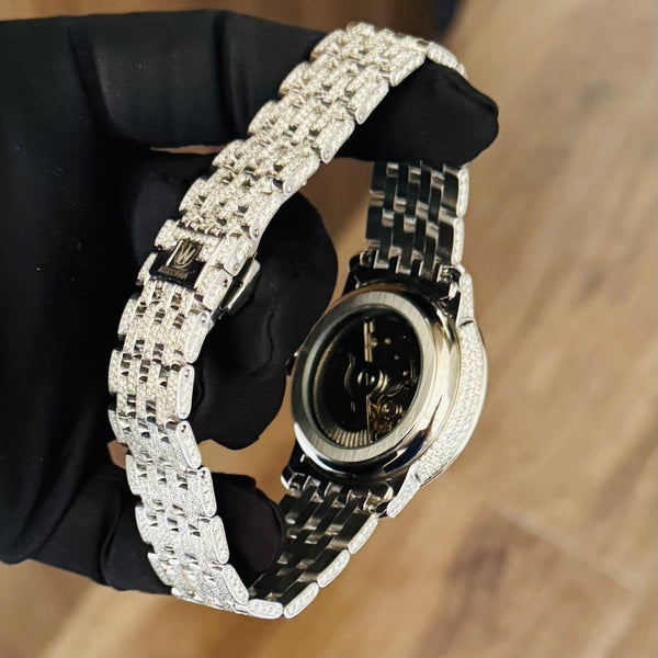 AUREVIAN Fully Iced-Out VVS1 D Color Moissanite Luxury Automatic Watch