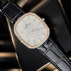 AUREVIAN Oval Pavé Diamond Watch — VVS1 D Color Moissanite | Black Crocodile Leather Strap | Luxury Edition