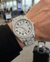 AUREVIAN Iced Out Arabic Dial Watch - Fully Diamond Studded Automatic Luxury Watch