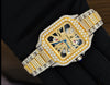 Aurevian Iced Out Two-Tone Skeleton Watch – VVS1 D-Color Moissanite Hip Hop Square Watch