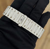 Luxury Silver Iced-Out Skeleton Automatic Men’s Watch – Blue Hands & Full Diamond-Style Bracelet