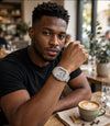 AUREVIAN Santos Bust Down - Fully Iced Out Automatic Watch | Silver Roman Dial with Date