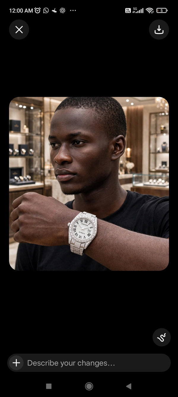 AUREVIAN Luxury Iced-Out Moissanite Automatic Watch – VVS1 D Color