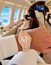 AUREVIAN Fully Bustdown Moissanite Automatic Luxury Watch – Rose Gold