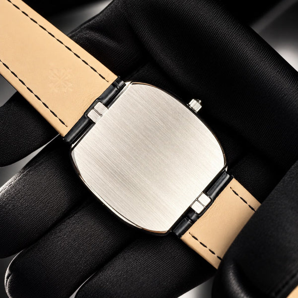 AUREVIAN Oval Pavé Diamond Watch — VVS1 D Color Moissanite | Black Crocodile Leather Strap | Luxury Edition