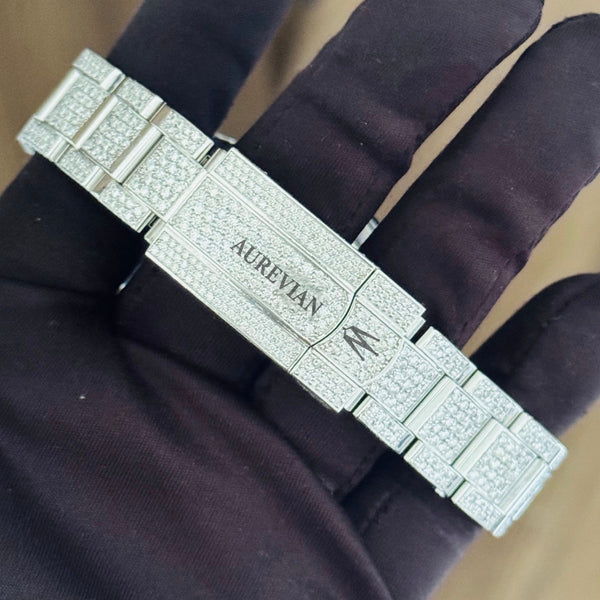 AUREVIAN Luxury Iced-Out Moissanite Automatic Watch – VVS1 D Color