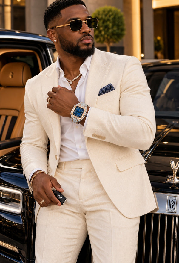Aurevian Luxury Iced-Out Blue Dial Automatic Watch | VVS1 D Color Moissanite | Rose Gold Finish