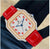 Aurevian Luxury Red Moissanite Watch – Iced-Out Automatic Timepiece