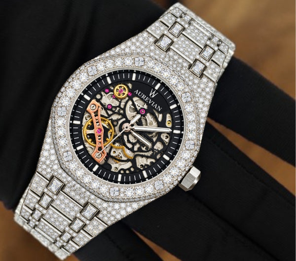 Aurevian Luxury Iced-Out Moissanite Watch – Premium Hip Hop Timepiece