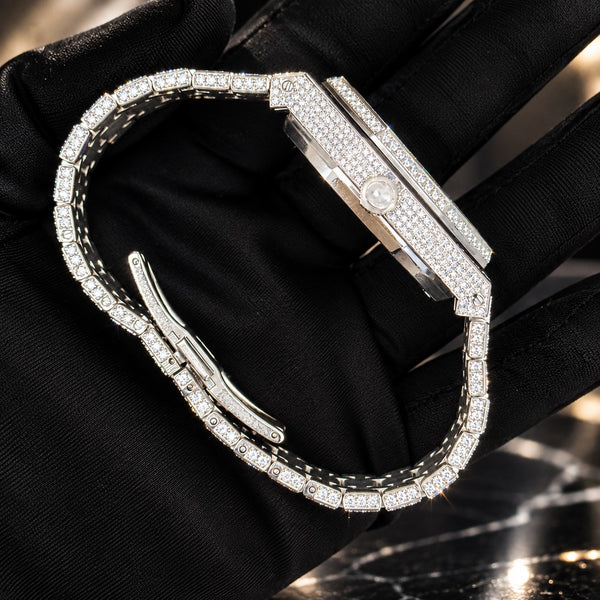 AUREVIAN Fully Iced Out Moissanite Diamond Tourbillon Watch – Handmade Luxury Bust Down Watch | Swiss Made